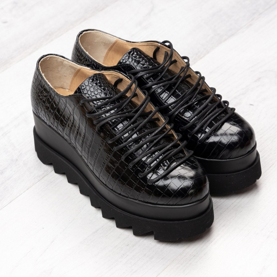 Pantofi - .Lyon - Croco Black